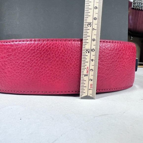 Like Dreams Crescent Hobo Shoulder Bag Red Pebbled Faux Leather Y2K - Picture 5 of 11